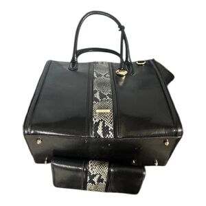 Rare Authentic Brahmin Caroline Black Layton Bag Satchel & Matching Wallet